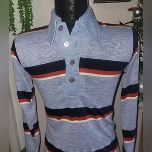 Vintage "Campus" Never Iron Long Sleeve Top S